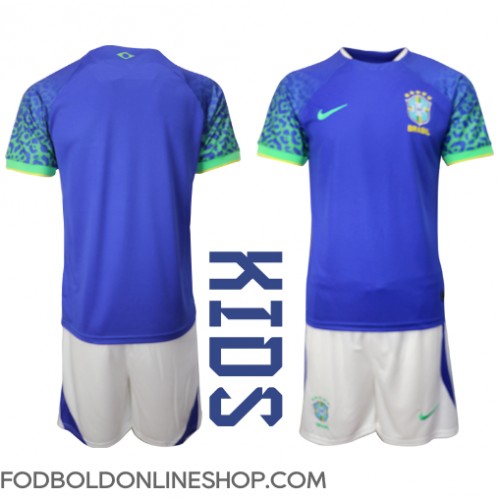 Brasilien Udebane Trøje Børn VM 2022 Kortærmet (+ Korte bukser)